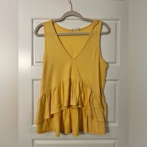 Altar’d State Yellow Knit Tank Top Size Medium